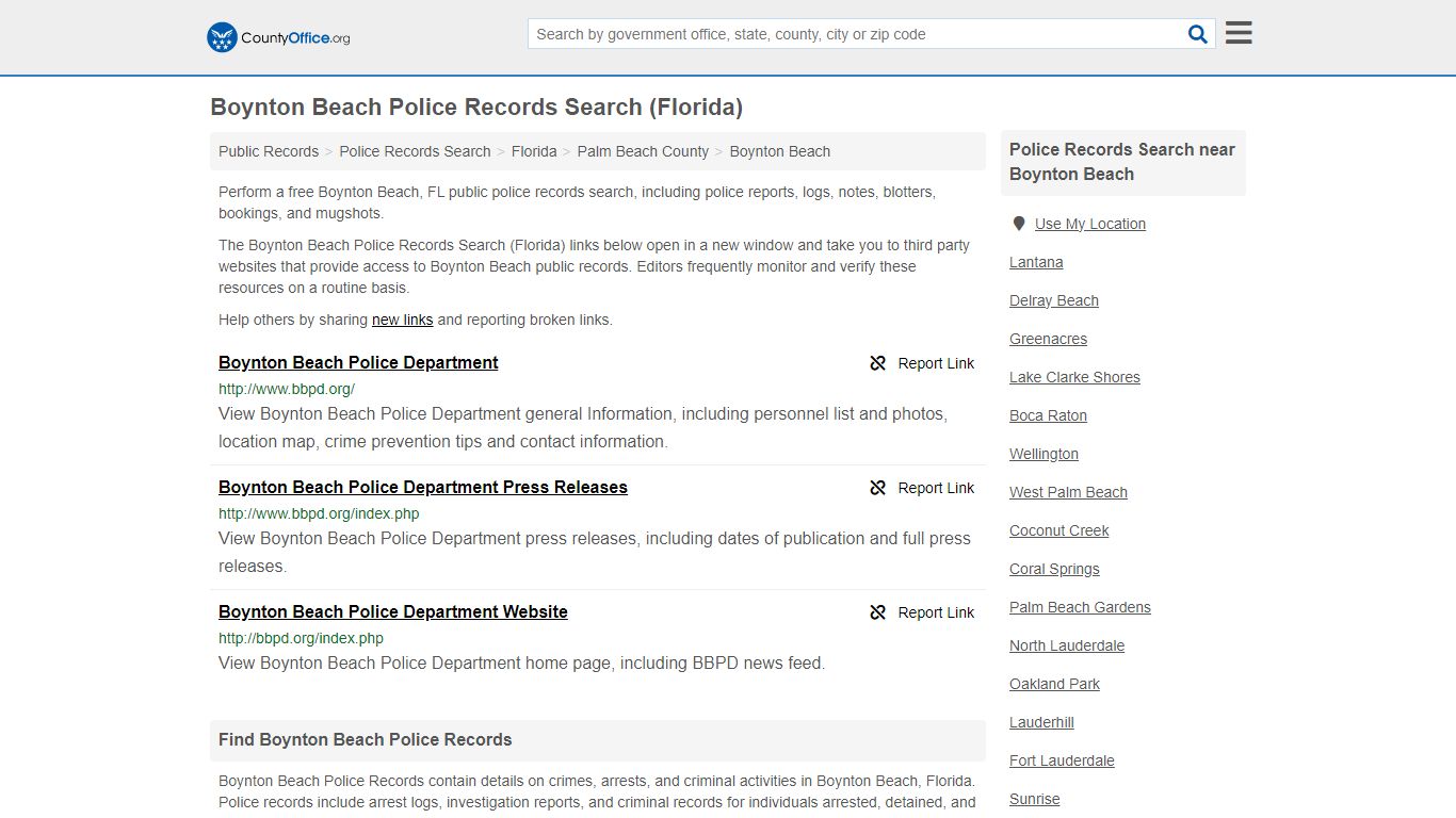 Police Records Search - Boynton Beach, FL (Accidents & Arrest Records)