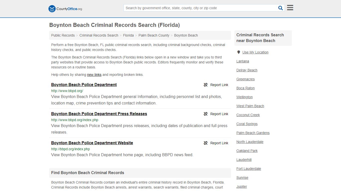 Criminal Records Search - Boynton Beach, FL (Arrests, Jails & Most ...